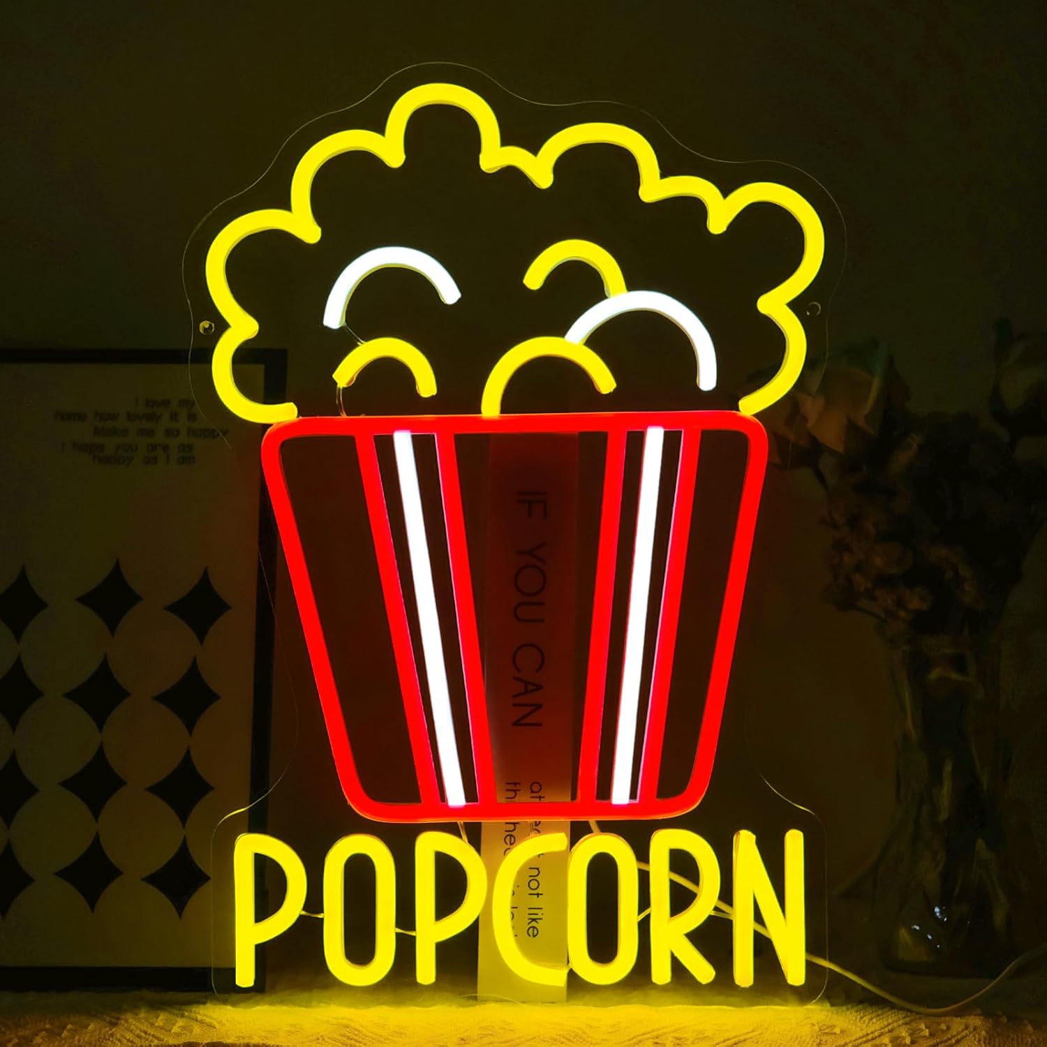 Popcorn Neon Sign Dimmable Foo - огляд і ціна Snacks Food Video