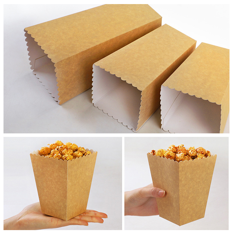 24pcs/lot Kraft Paper Popcorn  - огляд і ціна Food Snacks For Kids Party